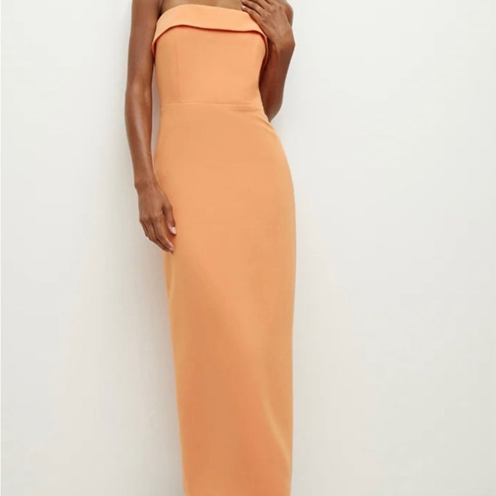 Veronica Beard Orange Strapless Sheath Dress